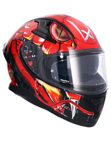MT HELMETS Casco Integral AXOR APEX VENOMOUS DV Negro y Rojo