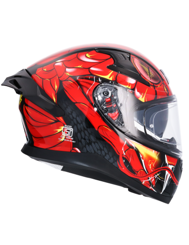 MT HELMETS Casco Integral AXOR APEX VENOMOUS DV Negro y Rojo