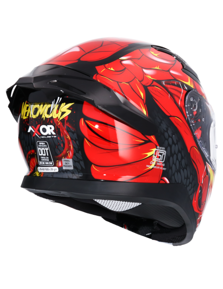 MT HELMETS Casco Integral AXOR APEX VENOMOUS DV Negro y Rojo
