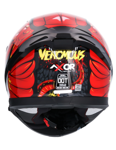 MT HELMETS Casco Integral AXOR APEX VENOMOUS DV Negro y Rojo