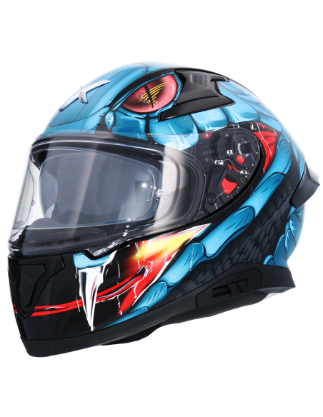 MT HELMETS Casco Integral AXOR APEX VENOMOUS DV Negro y Azul
