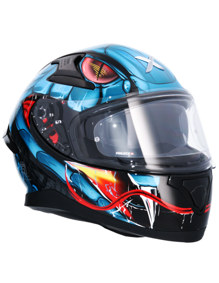 MT HELMETS Casco Integral AXOR APEX VENOMOUS DV Negro y Azul