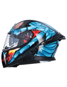 MT HELMETS Casco Integral AXOR APEX VENOMOUS DV Negro y Azul 2