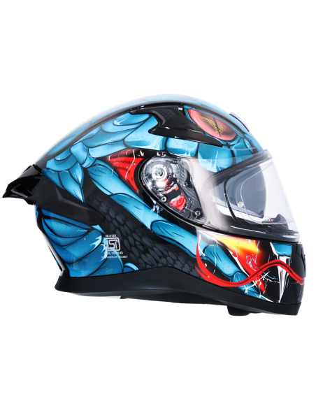 MT HELMETS Casco Integral AXOR APEX VENOMOUS DV Negro y Azul
