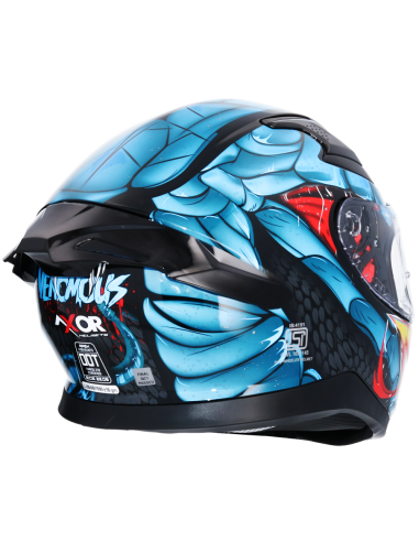 MT HELMETS Casco Integral AXOR APEX VENOMOUS DV Negro y Azul