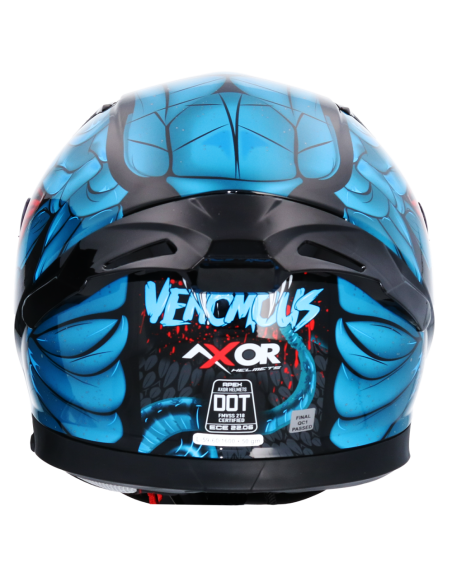 MT HELMETS Casco Integral AXOR APEX VENOMOUS DV Negro y Azul