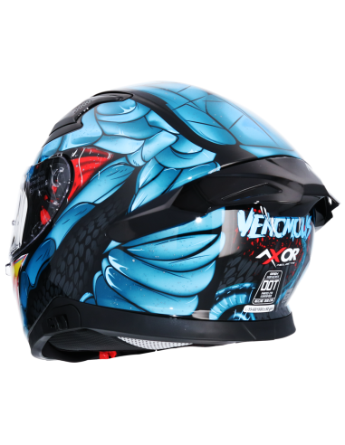 MT HELMETS Casco Integral AXOR APEX VENOMOUS DV Negro y Azul