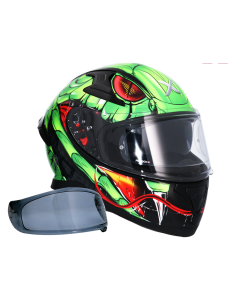 MT HELMETS Casco Integral AXOR APEX VENOMOUS DV Negro y Verde