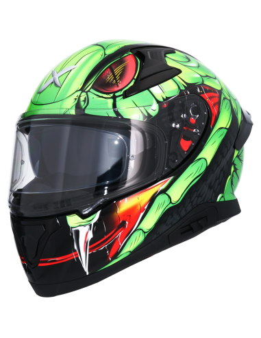 MT HELMETS Casco Integral AXOR APEX VENOMOUS DV Negro y Verde