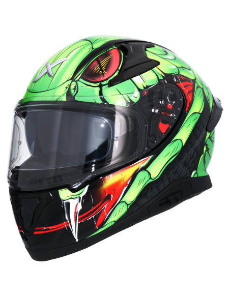 MT HELMETS Casco Integral AXOR APEX VENOMOUS DV Negro y Verde