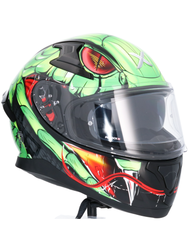 MT HELMETS Casco Integral AXOR APEX VENOMOUS DV Negro y Verde