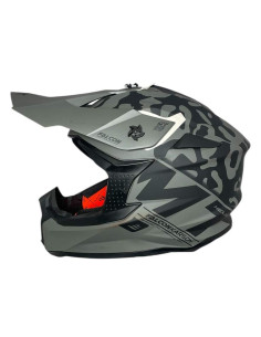 MT HELMETS Casco de OUTLET FALCON KARSON Negro con Estampado Talla L (Defecto en pintura)