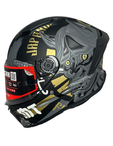 MT HELMETS Casco Exposición OUTLET STINGER Negro y Dorado Talla L
