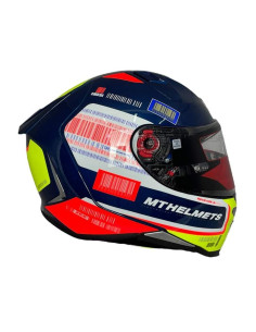 MT HELMETS Casco Integral OUTLET REVENGE 2 Azul Naranja y Amarillo Flúor Talla M (Pequeño defecto en pintura) 2