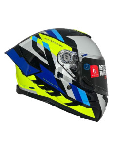 MT HELMETS Casco Integral Exposición OUTLET THUNDER 4 ERGO E17 Azul y Amarillo Flúor Talla XS 2