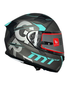 MT HELMETS Casco Integral Exposición OUTLET KRE+ Carbono SNAKE Negro y Azul Talla M 2