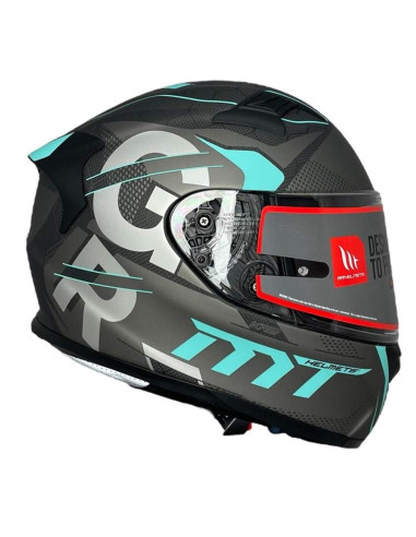 MT HELMETS Casco Integral Exposición OUTLET KRE+ Carbono SNAKE Negro y Azul Talla M