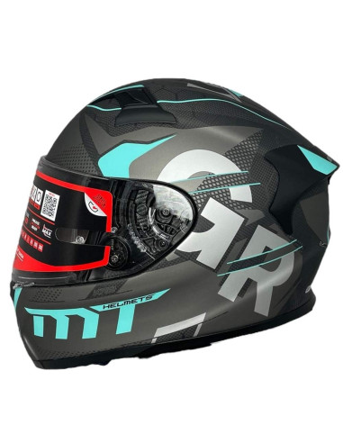 MT HELMETS Casco Integral Exposición OUTLET KRE+ Carbono SNAKE Negro y Azul Talla M