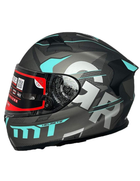 MT HELMETS Casco Integral Exposición OUTLET KRE+ Carbono SNAKE Negro y Azul Talla M