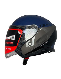 MT HELMETS Casco JET Exposición OUTLET THUNDER 3 Azul y Gris Talla S
