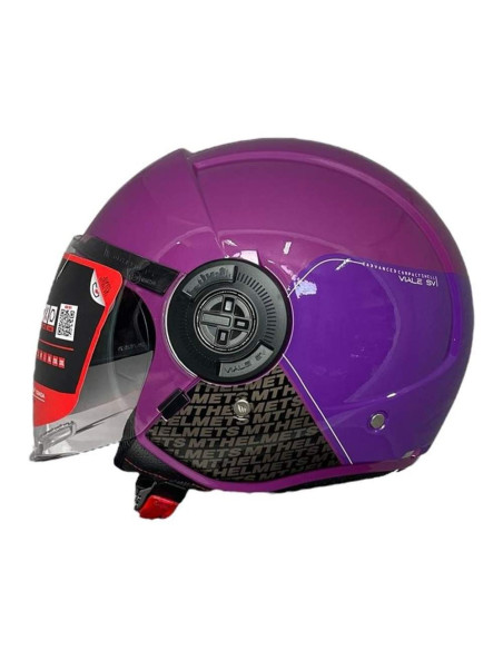 MT HELMETS Casco JET Exposición OUTLET VIALE Rosa y Lila Talla XL