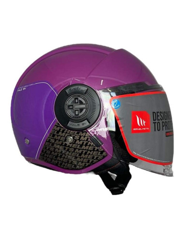 MT HELMETS Casco JET Exposición OUTLET VIALE Rosa y Lila Talla XL