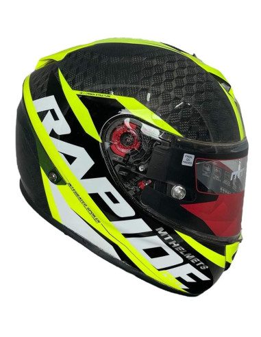 MT HELMETS Casco Integral de OUTLET RAPIDE Negro Amarillo y Blanco Talla S (Pequeño defecto en pintura)