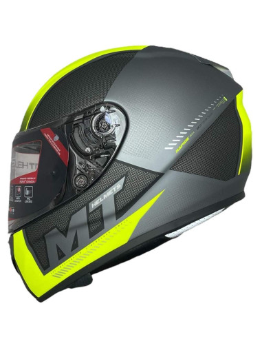 MT HELMETS Casco Integral Exposición OUTLET RAPIDE Negro y Verde Flúor Talla XL