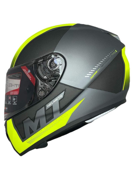 MT HELMETS Casco Integral Exposición OUTLET RAPIDE Negro y Verde Flúor Talla XL