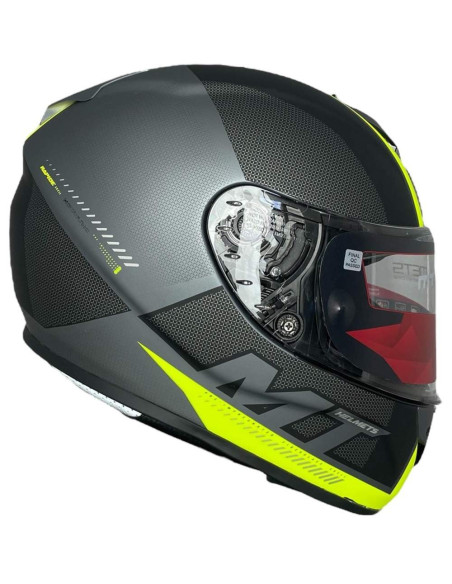 MT HELMETS Casco Integral Exposición OUTLET RAPIDE Negro y Verde Flúor Talla XL