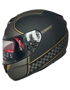 MT HELMETS Casco Integral Exposición OUTLET RAPIDE REVIVAL Negro y Dorado Talla XL