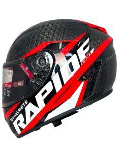 MT HELMETS Casco Integral Exposición OUTLET RAPIDE PRO CARBONO Rojo y Negro Talla L/XL