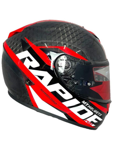 MT HELMETS Casco Integral Exposición OUTLET RAPIDE PRO CARBONO Rojo y Negro Talla L/XL