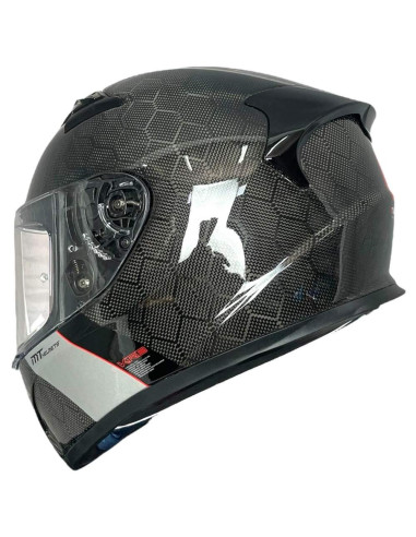 MT HELMETS Casco Integral Exposición OUTLET KRE+ Carbon Negro y Blanco Talla XS