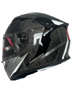 MT HELMETS Casco Integral Exposición OUTLET KRE+ Carbon Negro y Blanco Talla XS 2