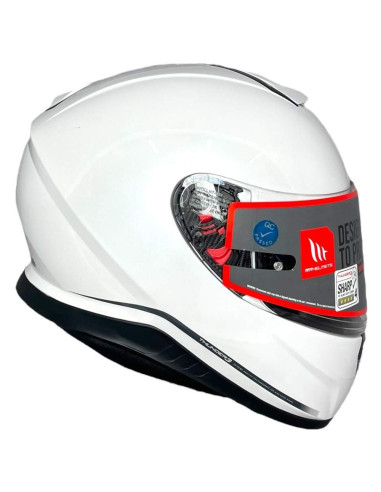 MT HELMETS Casco Integral de OUTLET THUNDER 3 Blanco Brillo Talla L (Defecto en pintura)