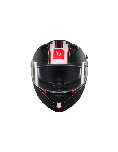 MT HELMETS Casco Integral BRAKER SV CHARM A1 Mate Blanco Negro y Rojo