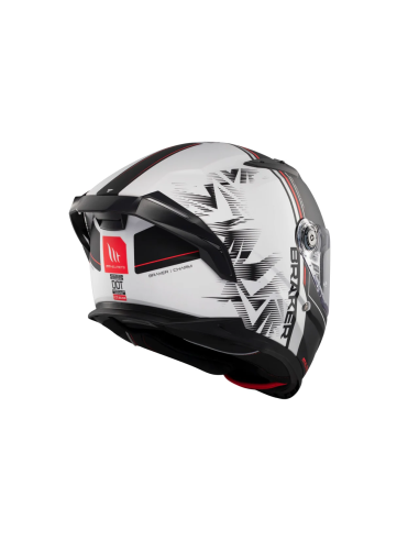 MT HELMETS Casco Integral BRAKER SV CHARM A1 Mate Blanco Negro y Rojo