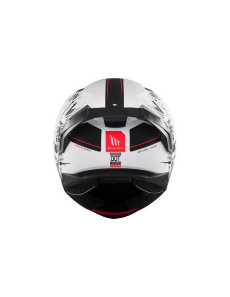 MT HELMETS Casco Integral BRAKER SV CHARM A1 Mate Blanco Negro y Rojo