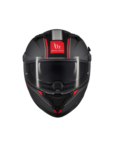 MT HELMETS Casco Integral BRAKER SV CHARM B5 MATE Negro y Rojo