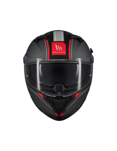 MT HELMETS Casco Integral BRAKER SV CHARM B5 MATE Negro y Rojo