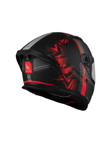 MT HELMETS Casco Integral BRAKER SV CHARM B5 MATE Negro y Rojo