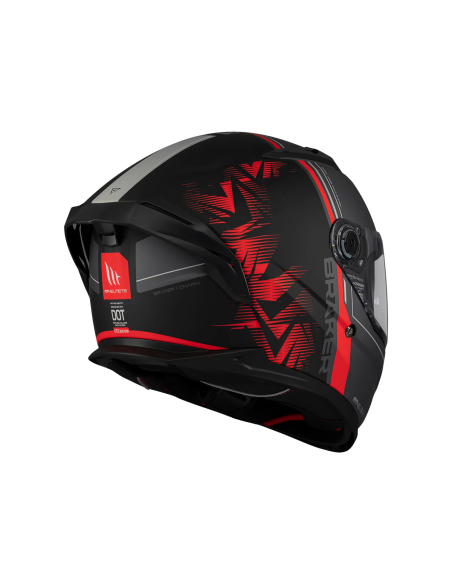 MT HELMETS Casco Integral BRAKER SV CHARM B5 MATE Negro y Rojo