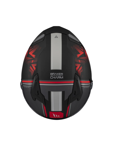 MT HELMETS Casco Integral BRAKER SV CHARM B5 MATE Negro y Rojo