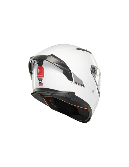 MT HELMETS Casco Integral BRAKER SV SOLID A0 Blanco Perla Brillo
