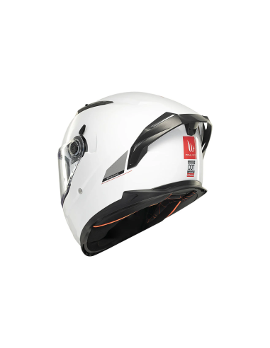 MT HELMETS Casco Integral BRAKER SV SOLID A0 Blanco Perla Brillo
