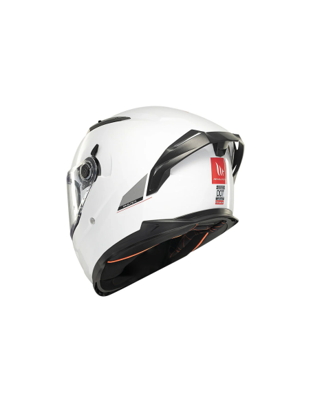 MT HELMETS Casco Integral BRAKER SV SOLID A0 Blanco Perla Brillo