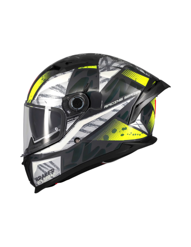 MT HELMETS Casco Integral BRAKER SV FURY C6 Negro y Amarillo Brillo