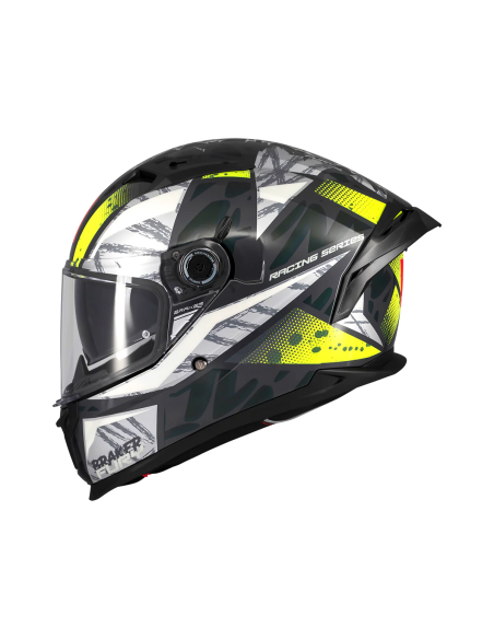 MT HELMETS Casco Integral BRAKER SV FURY C6 Negro y Amarillo Brillo