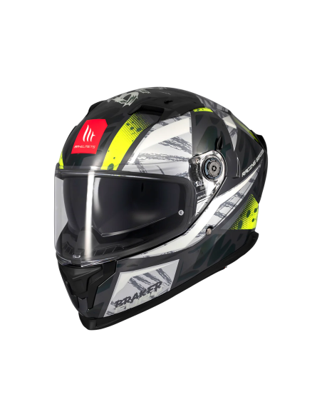 MT HELMETS Casco Integral BRAKER SV FURY C6 Negro y Amarillo Brillo